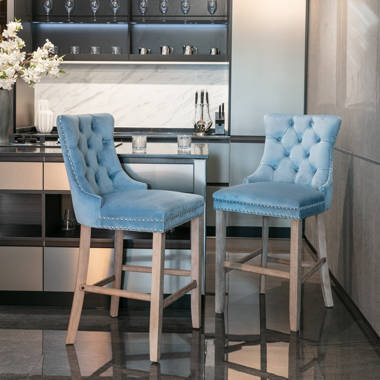 Sky blue counter online stools